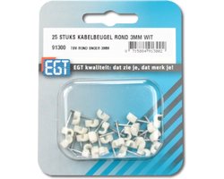 25 STUKS KABELBEUGEL ROND 3MM WIT