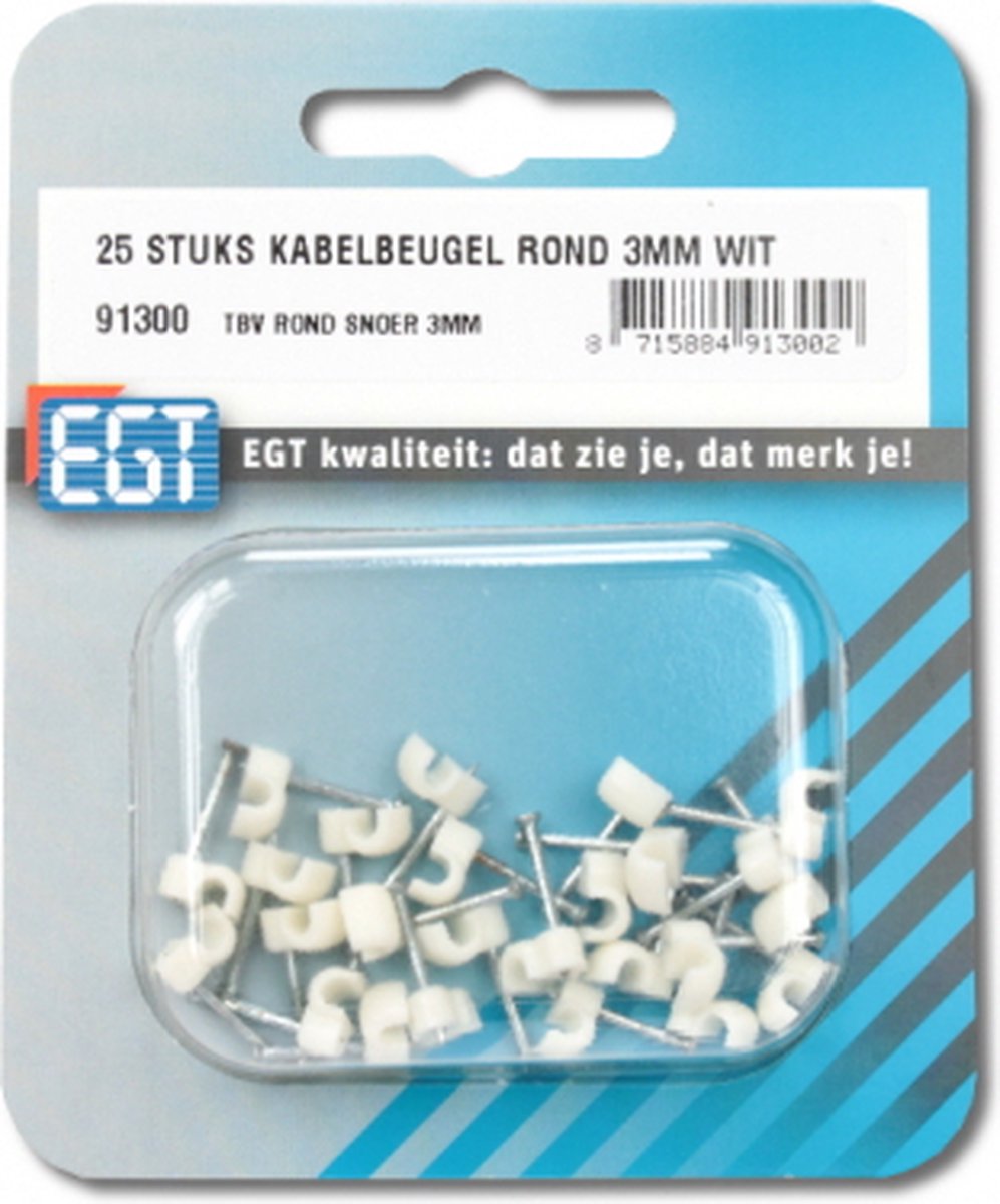 25 STUKS KABELBEUGEL ROND 3MM WIT