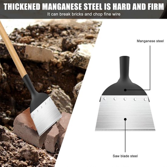 Pelle de jardin multifonctionnelle pour nettoyer le jardin - Pelle plate en acier - Outil végétal pour le désherbage - 21 cm