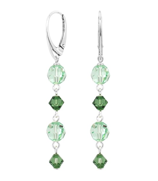 ARLIZI 2367 Boucles d'oreilles cristal Swarovski vert - argent sterling - 6,5 cm