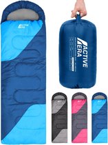 Bol.com Active Era Premium Slaapzak – 250 GSM Vulling en Waterdicht – Met Binnenzak en Capuchon – 4 Seizoenen voor Kamperen Camp... aanbieding