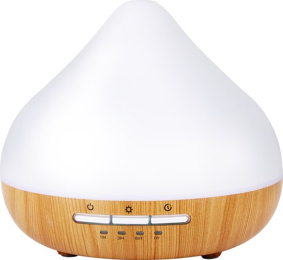 Grundig Aroma Diffuser Luchtbevochtiger 300ml- Elektrische Geurverspreider Met LED Verlichting en Timer - Aromatherapie Met Etherische Oliën - Draadloze Geur Verspreider - Wit