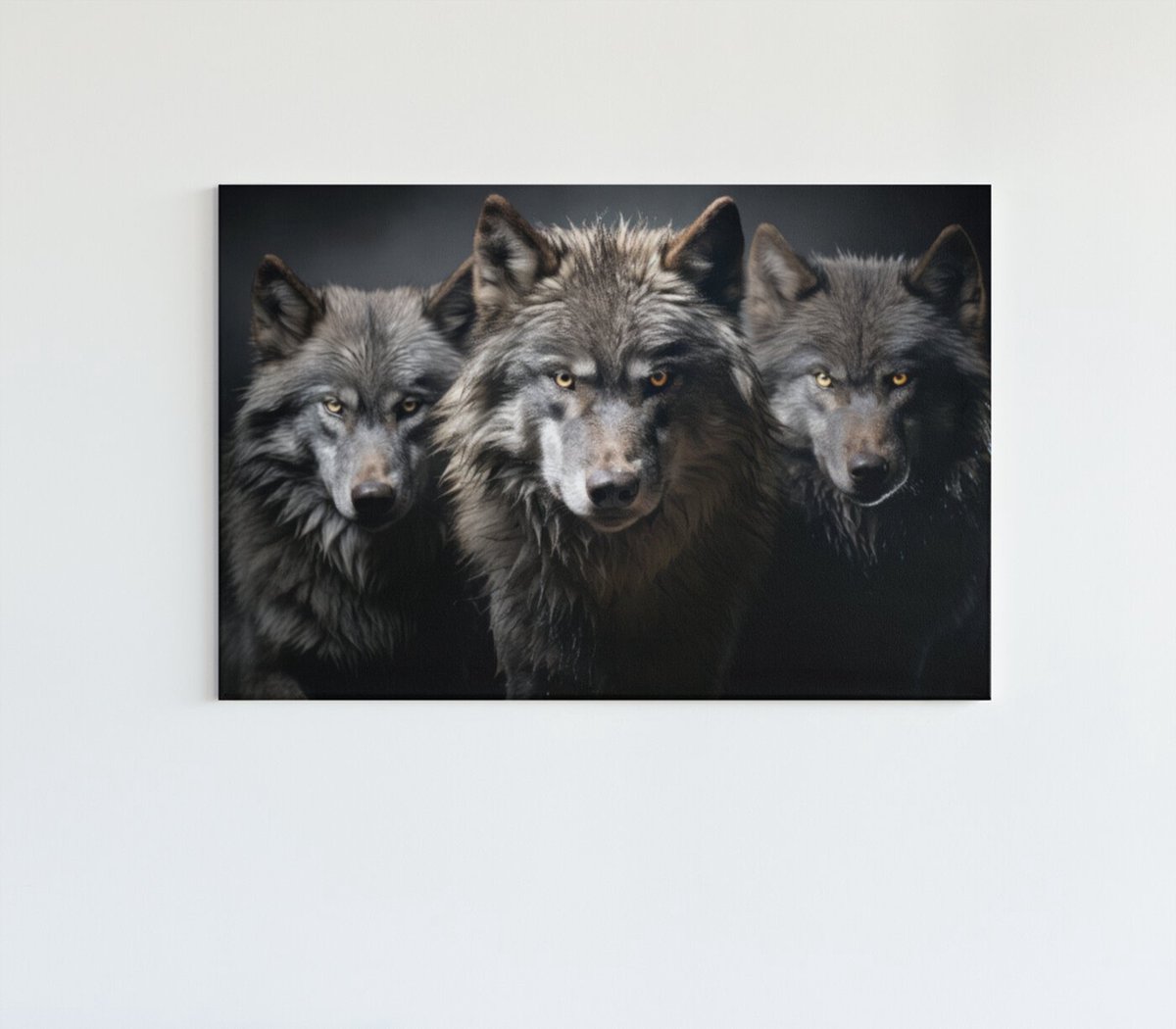 Canvas Schilderij - Dieren - Wolf - Wolven - 120x80x2 cm