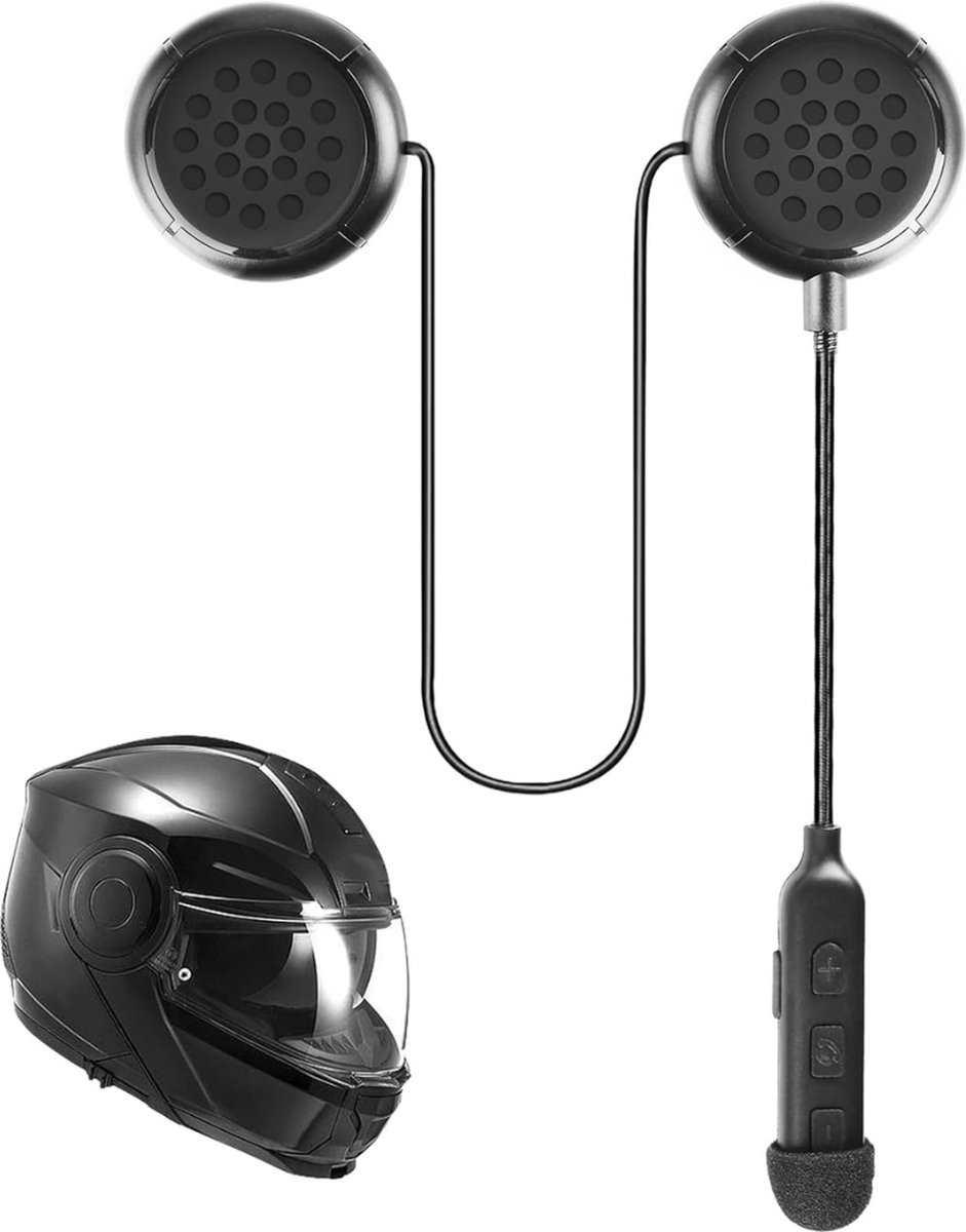 DD Motorhelm Headset - Helm Headset - Koptelefoon - Waterdicht - 15x12x3cm - Zwart