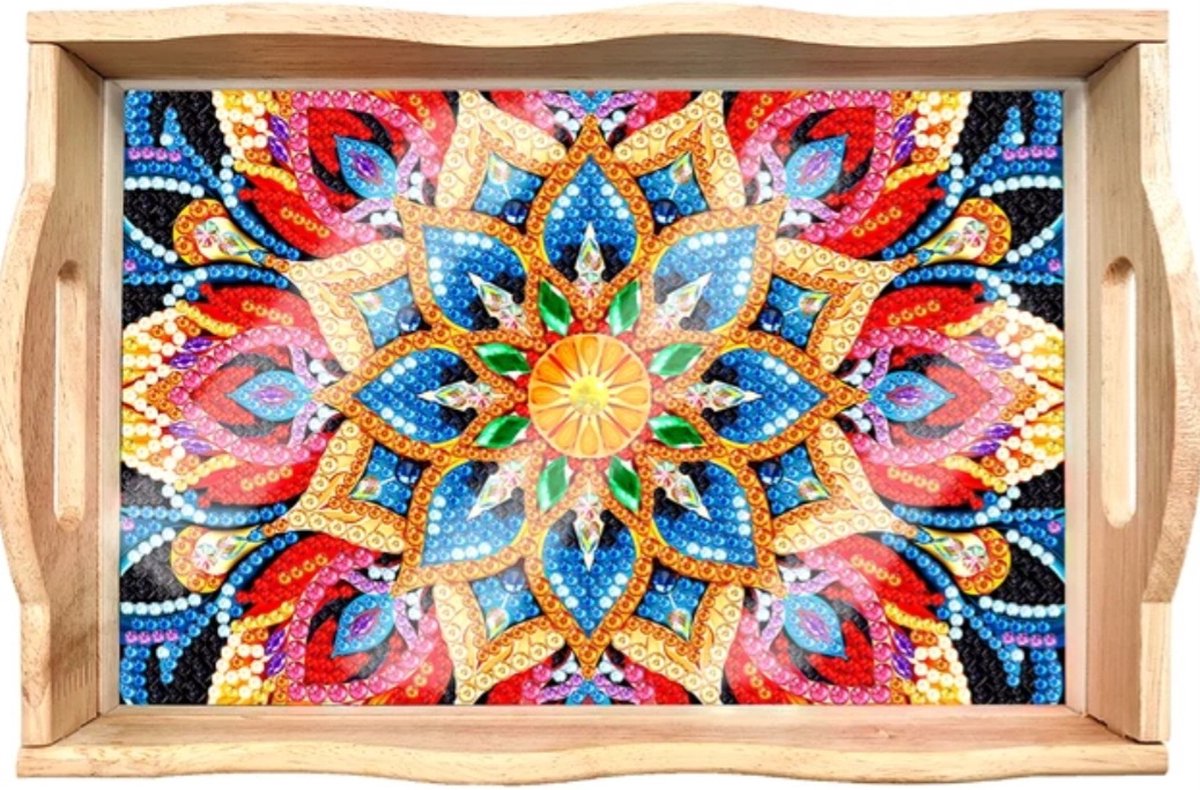 Dienblad 01 - Mandala - Diamond painting - compleet pakket - Diamond painting by Wietske