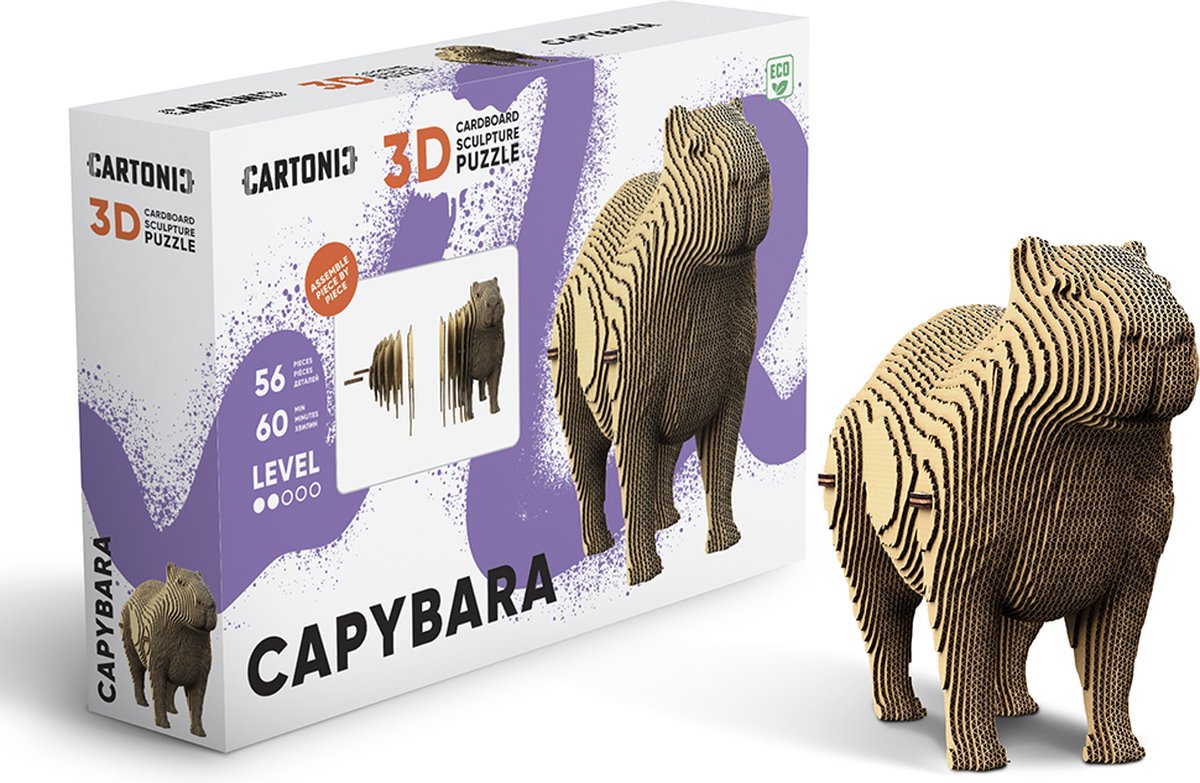 CARTONIC Capybara  3D puzzel Speelgoed  DIY Creatief  Karton  Voor kinderen en volwassenen