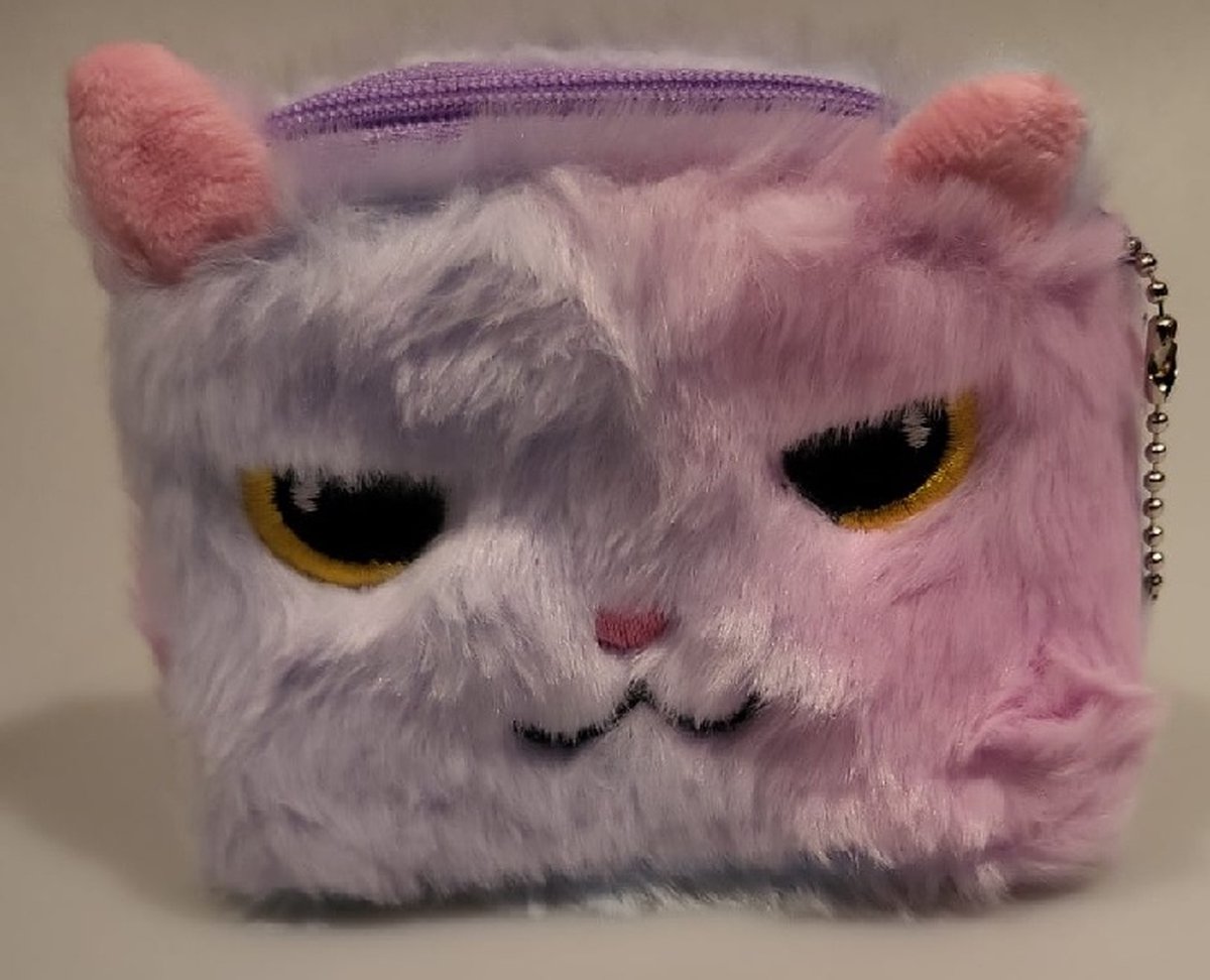Portemonnee Dames - Portefeuille Meisjes - Portemonnee Kinderen - Knuffel zachte fluffy Unicorn mixed colour - 10 x 12 CM - Leuk voor bijv. klein geld, munten, sleutel, lippenstift, etc. Voor uzelf of Bestel een Cadeau.