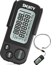 Sminty® Stappenteller Broekzak Zwart – Activity Tracker - Stappentellers – Pedometer - 3D Sensor – Groot Scherm – Volledige Privacy – Clip – Dames – Mannen - Kinderen - Nijmeegse Vierdaagse