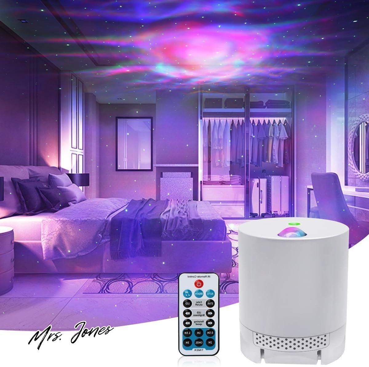 Mrs. Jones Sterrennachtlichtprojector Prachtige Nevelnachtlichtprojector Oceaangolfmelkweglicht met Afstandsbediening - Kinderfeestje Slaapkamer Nevellicht met Instelbare Snelheid en Helderheid .