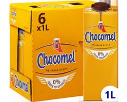 Chocomel 0% suiker toegevoegd - Chocolademelk - Houdbaar - 6x1L - Voordeelverpakking