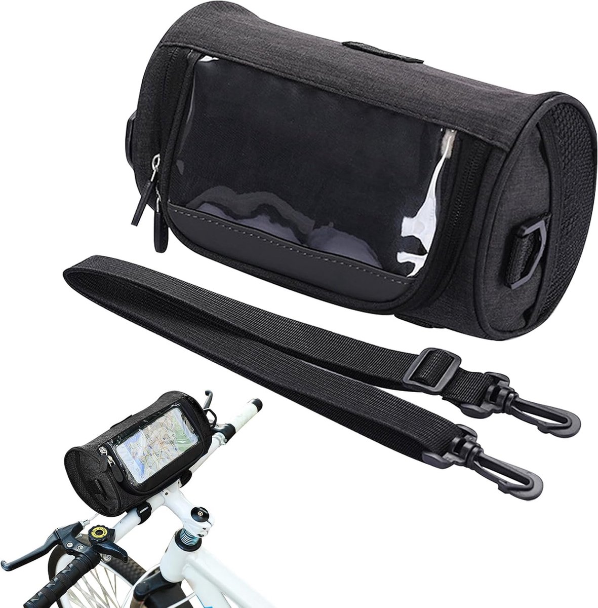 fietstas + bagagedrager - fietstas - 3 l - 22L x 12B x 12H centimeter - Zwart