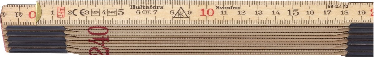 Hultafors Duimstok 59 2.4m - 12-delig