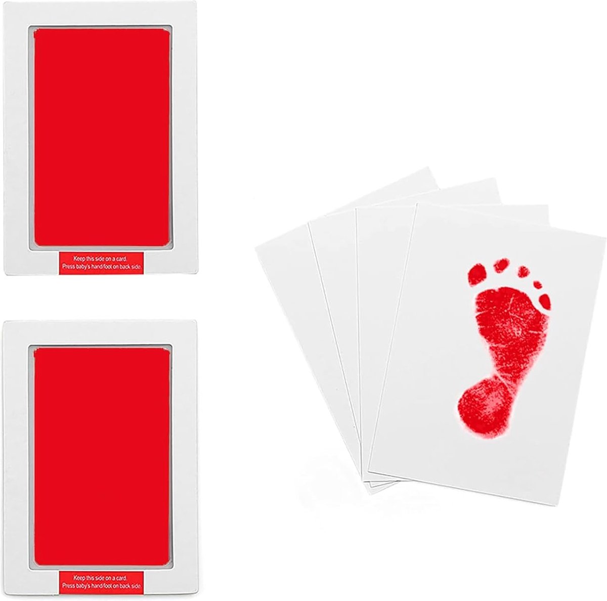 Goedkoopste inkt afdruk zonder inkt aan te raken - 2 stuks - veilige inkt afdruk - baby 0-6 maand of huisdier herinnering - zwart - babyafdruk - pootafdruk - afdruk - herinneringen