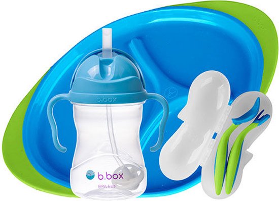 B.box Serviesset - Bord - Beker - Bestek - 6+ Maanden - Blauw | bol