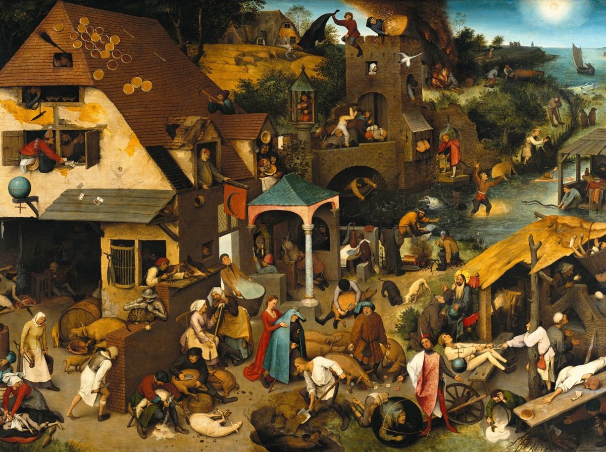 Grafika puzzel Brueghel Pieter legpuzzel The Dutch Proverbs 2000 stukjes.