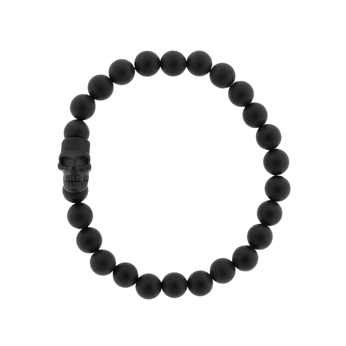 STEEL & BARNETT - Kralenarmband Heren - Skull - Onyx - Maat S