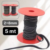 Ruban passepoil/passepoil de 5 mètres, avec points Lurex à double rangée, couleur NOIR/ARGENT