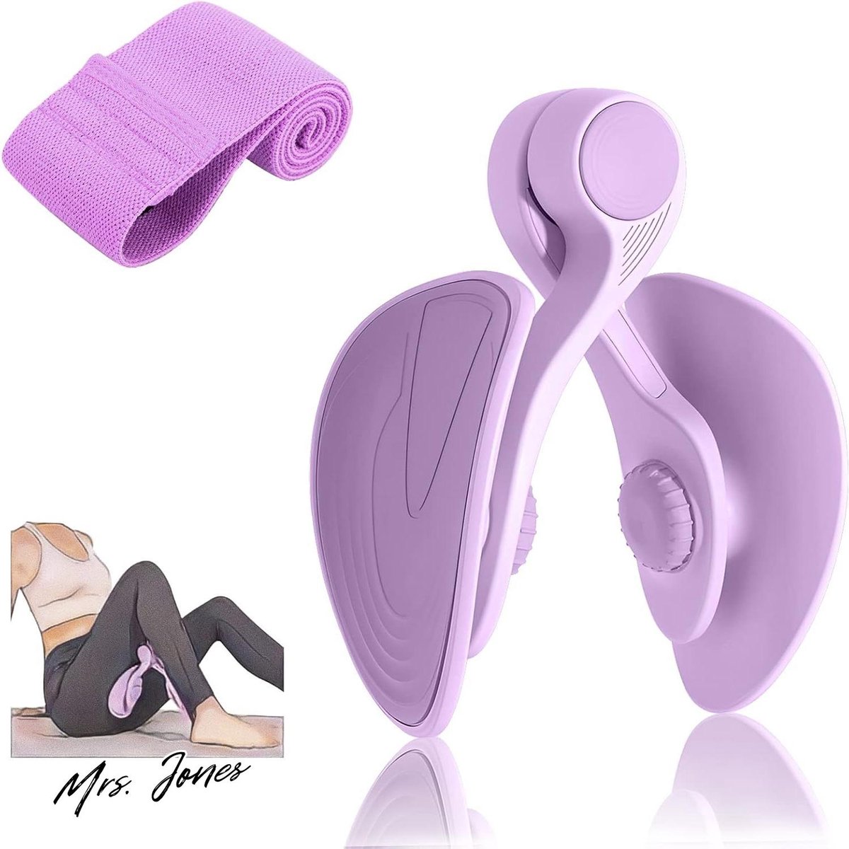 Mrs. Jones Thigh Master Hip Trainer Trainingsapparaat Dij Trainer Bekkenbodem Trainer Voor Postpartum Revalidatie Trimmer Binnendij Thigh Exerciser (Paars) .