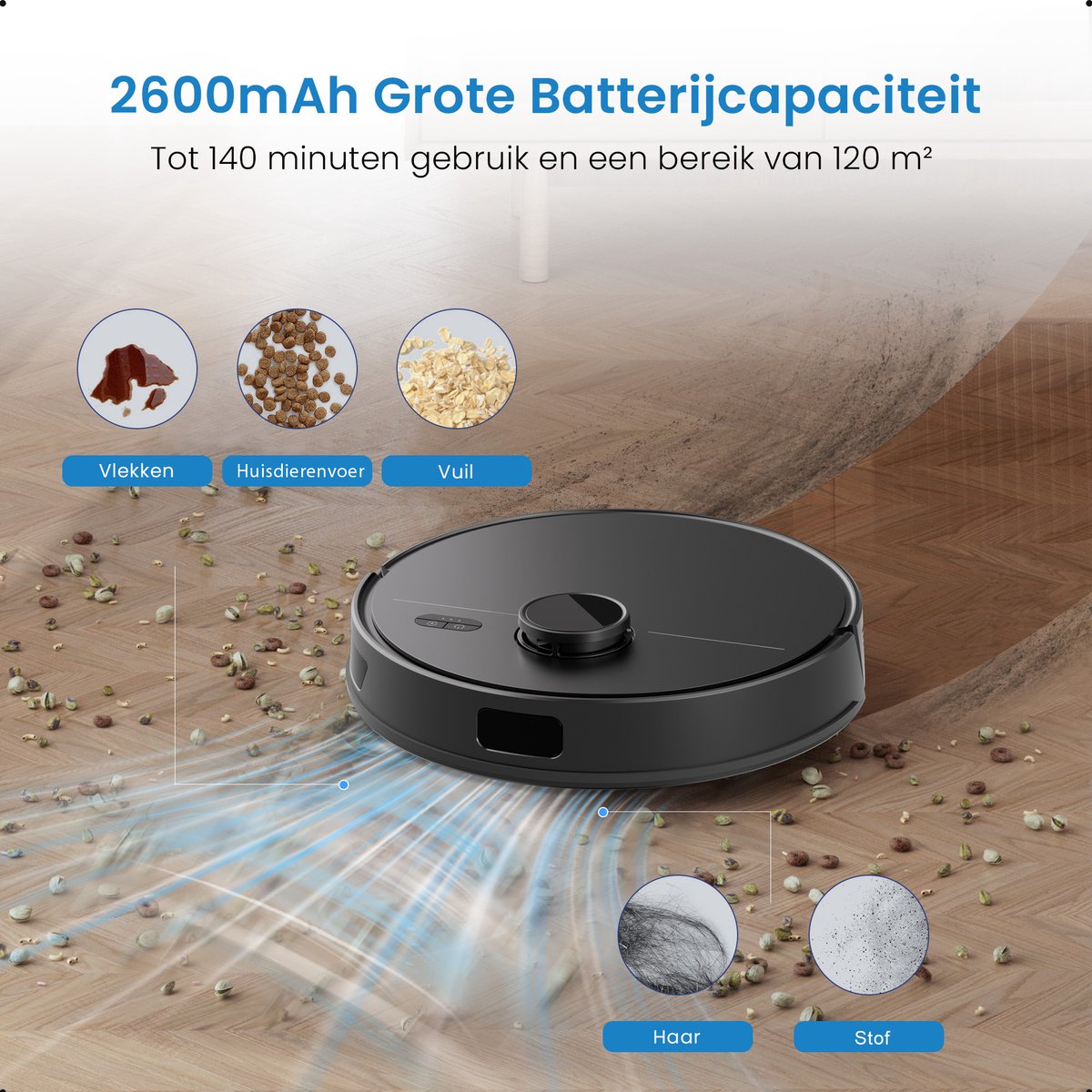 Afbeelding 3 van Avalue 3 in 1 Robotstofzuiger met Dweilfunctie - Automatisch Leegstation- Met Afstandsbediening en App - Zwart