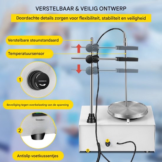 Magneetroerder met verwarmingsplaat - Magneetroerder - Magnetische Agitador — afbeelding 5