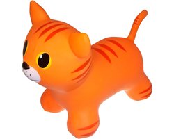 JUMPY Kat oranje - Hopper 100 kg belastbaar - Speelgoed Skippybal - Skippy Dieren - Skippybal Haas - Kinderspeelgoed - Speelgoed 12 maanden - Inclusief Pomp - Tot 100 kg Gewicht - Skippy bal - Cadeau kind - voedselveilige materialen