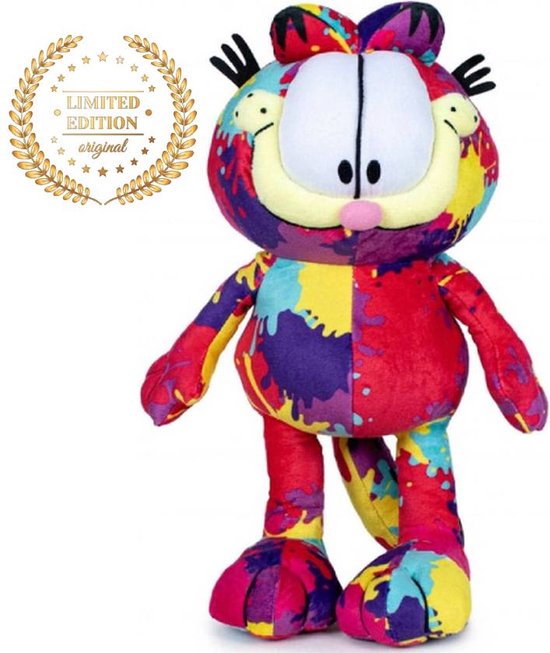 Garfield Verfspetters Pluche Knuffel 20 cm - Speelgoed knuffels voor kinderen jongens meisjes - Garfield Kat Cat Kitten Plush - Garfield Verf Knuffeldier