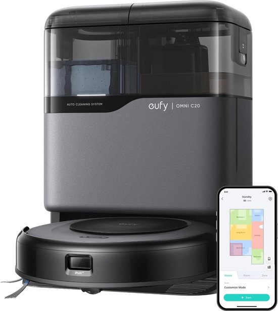 Foto: Eufy clean x10 pro omni robotstofzuiger met dweil en vervangingssets robot vacuum 8000 pa zuigkracht tapijt detectie ai obstakel vermijding wast en droogt de dweil automatisch legen en vullen