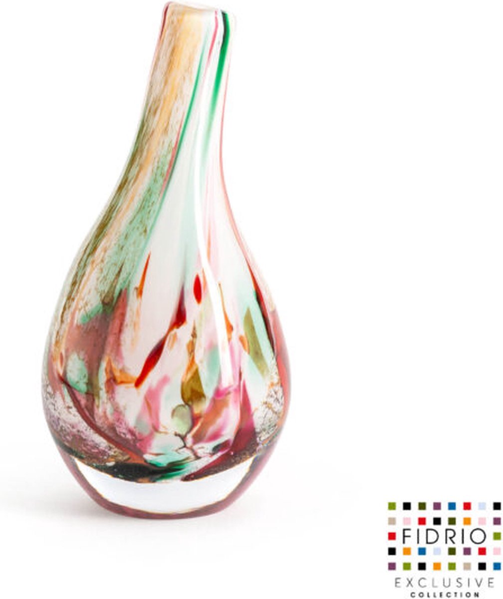 Fidrio - Bottle Pisa - Vaasje - Mixed Colours - Hoogte 18 cm
