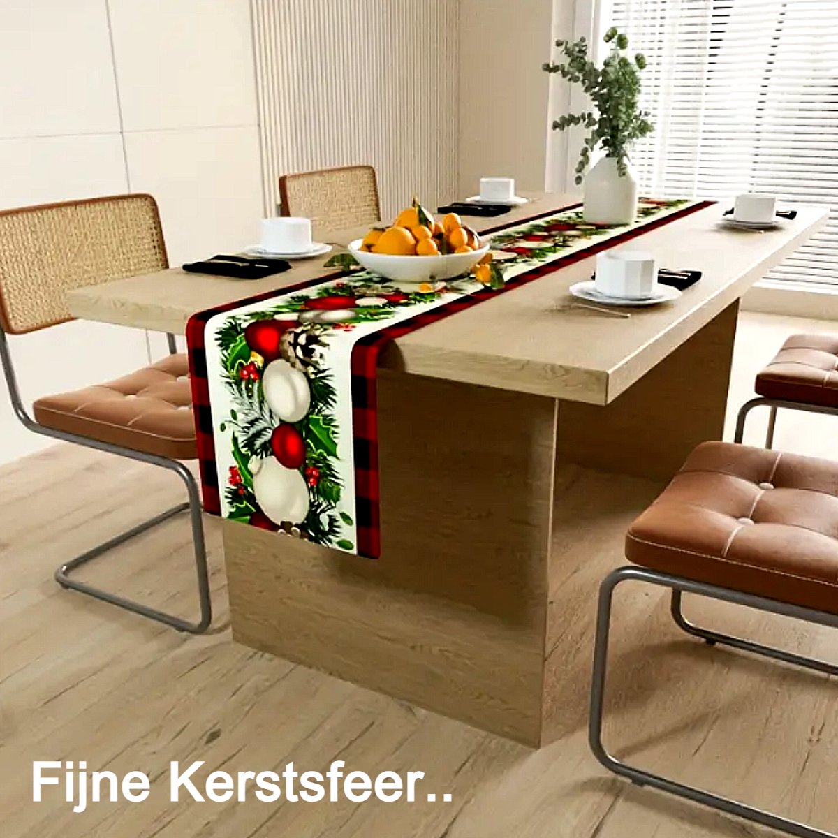 1PC Print Sneeuwpop Voor Thuis Kerst Tafeldecoratie Creatieve Kerst 33*183cm Tafelloper Tafelmat – koop de beste producten in de online winkel