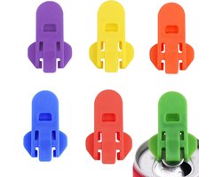 Blikopener - 6 Stuks - Can Opener - Blikjesopener - Blikopener Voor Blikjes - Blikjes Sluiter - Drinkblik Opener - Can Lock - Hulpmiddel Voor Reuma - Blikjes Opener Frisdrank - Rankblikjes Afsluiter - Tegen Insecten En Lekken - 6 Kleuren