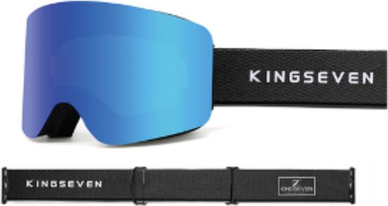 KingSeven - Randloze Unisex Skibril met UV400 en Polarisatiefilter - Blauw - Model Z292