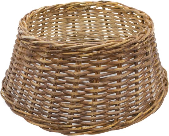StorageWorks Kerstboomkraag van waterhyacint voor kerstversiering diameter 66 cm, kerstboomrok mand voor bedekking van kerstboomstandaard, geweven kerstboomvoetmand decoratief, kerstdecoratie