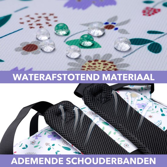 Brisby overzichtelijke luiertas - verzorgingstas - met buggymontage en stay-open frame - gratis verschoonmatje - USB oplaadfunctie - geïsoleerde flessen vakjes - purple flower van Brisby — afbeelding 5
