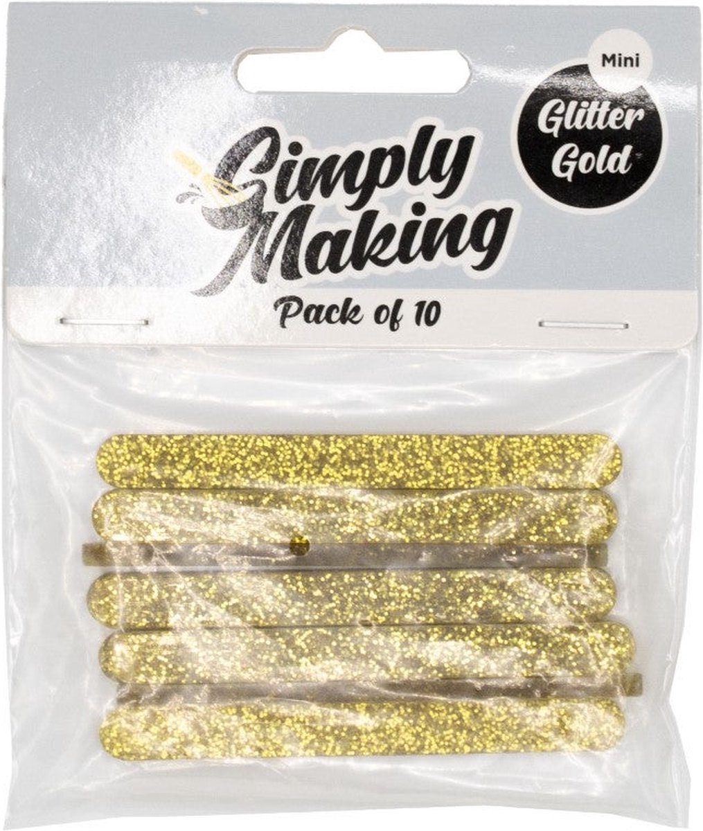 Simply Making Cakesicle Sticks Goud Glitter Mini pk/10