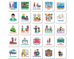 Smarfer - Magnetische pictogrammen voor weekplanner – Buiteneditie - planbord kind (4) - 50 stuks - voor kinderen – dag planning kind gezin – autisme planner – planbord magneten - dagritme kaarten - routine – weekplanner kind