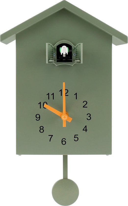 LIJUCAI Moderne Oiseau Coucou Horloge Murale à Quartz Maison Salon horloges horloges minuterie Bureau décoration de la Maison Cadeaux Montre Suspendue, Vert, comme indiqué