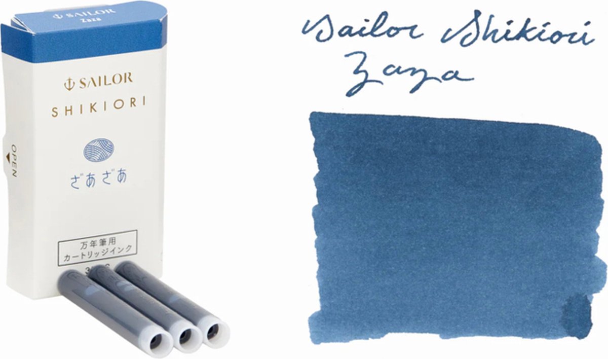 Sailor set van 3 Ink Cartridges Shikiori, Sansui Zaza - Licht Blauw
