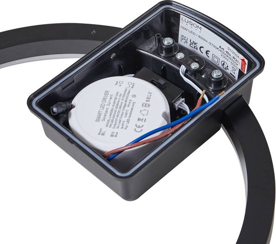 Lindby - Plafonnier LED - avec variateur - 1 lumière - Plastique, aluminium - H: 4,7 cm - noir, blanc - Source lumineuse incluse