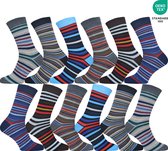 GIANVAGLIA® 12 Pack - Heren Sokken - 12 Paar - Strepen - Maat 39-42 - Sokken Heren