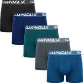 GIANVAGLIA® Heren Boxershorts - 5 Pack - Katoen - Maat L - Effen - Mix Kleur - Ondergoed Heren - Onderbroeken Heren