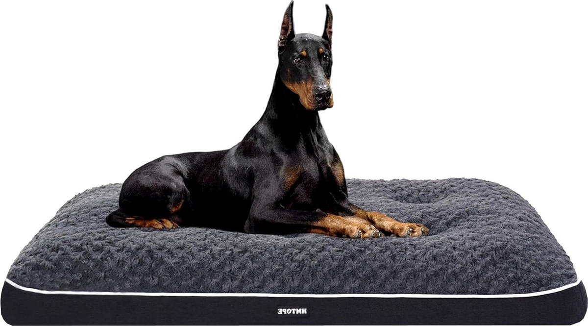 Hondenmand - Hondenkussen 12 cm dikke hondenmat wasbaar antislip onderkant hondenmat voor grote honden 120 cm donkergrijs