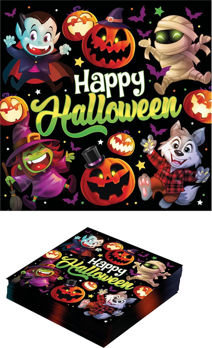 Fiestas Guirca - Servetten little monsters - 20 stuks - 16 x 16 cm