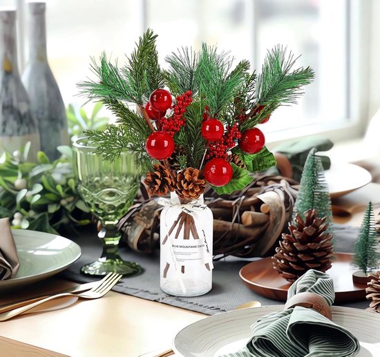 Ideen mit Herz Decoratieve dennentakken, groen, 6,5 cm lang, 55 stuks