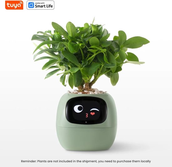 Slimme plantenpot – 49 uitdrukkingen – 7 sensoren – app – groen