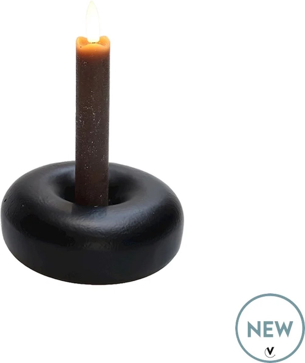 Vase The World Kandelaar Batavo | Zwart - black | Metaal | Ø13 x H3 cm