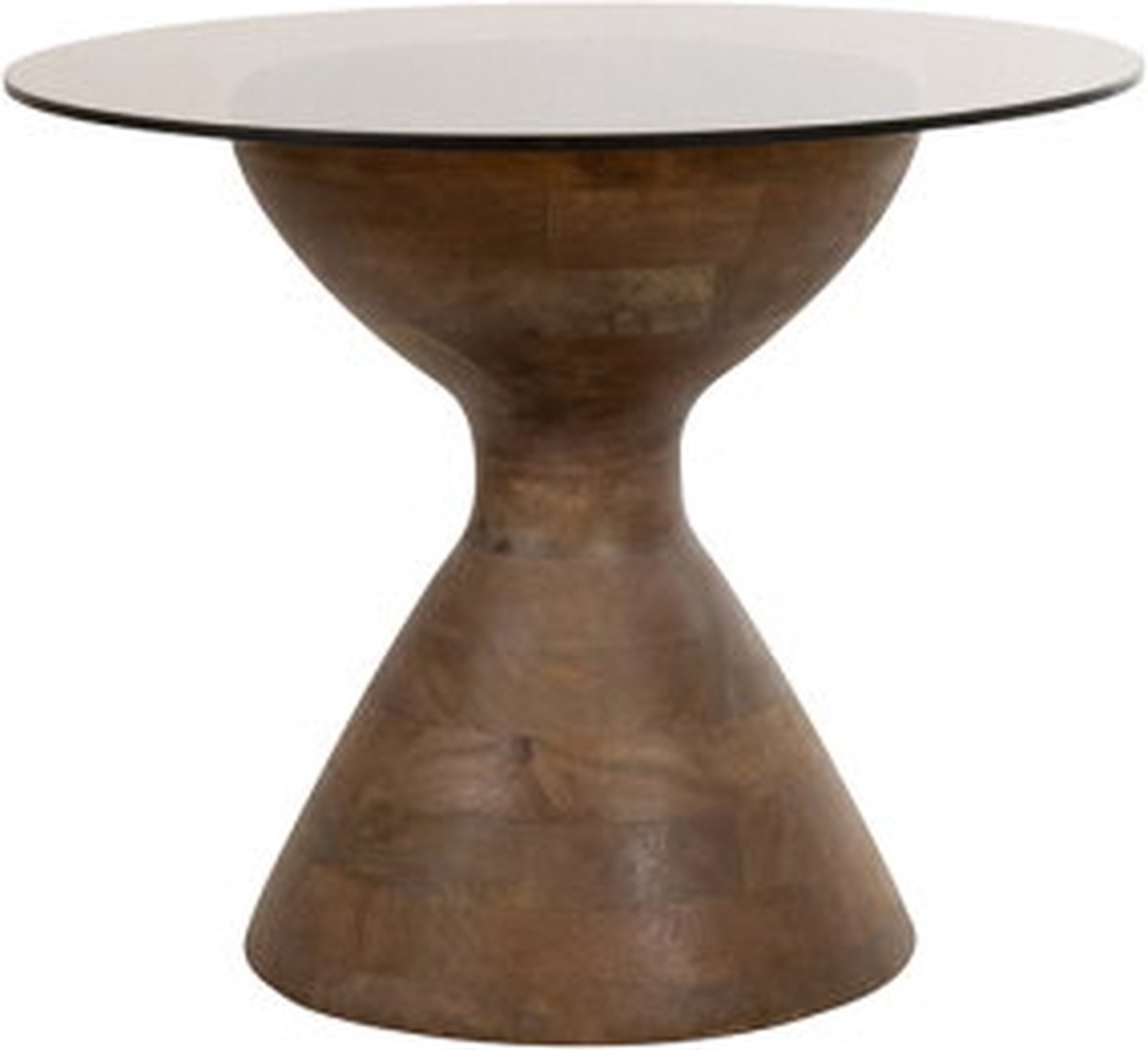 Yves bijzettafel Ø57, H47, Brown Walnut, Smoke glass - Couture Collection