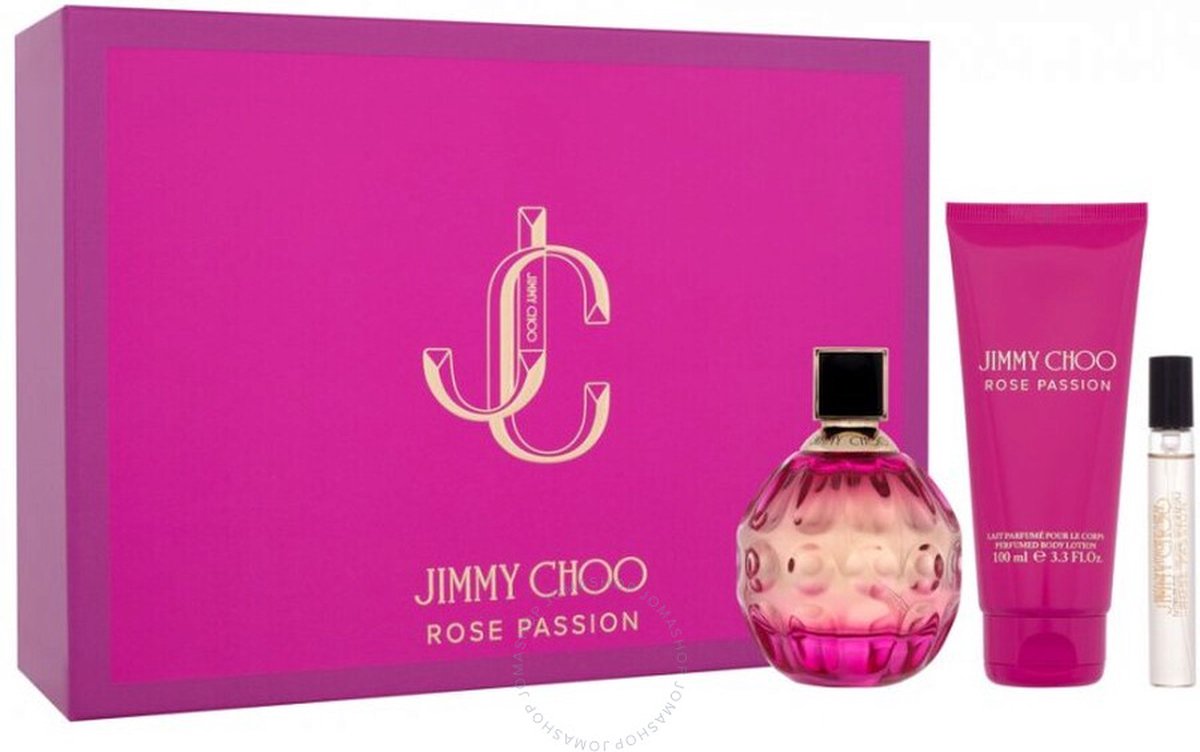 Goedkoopste Jimmy Choo Rose Passion Gift Set - Eau de parfum 100 ml Body lotion 100 ml minispray 7.5 ml