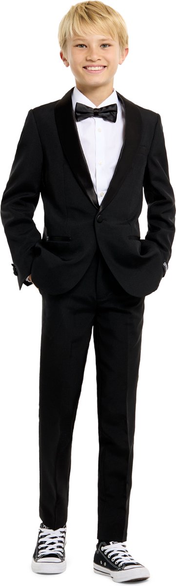 OppoSuits Jet Set Black - Tieners Tuxedo - Chique - Maat: 16 jaar