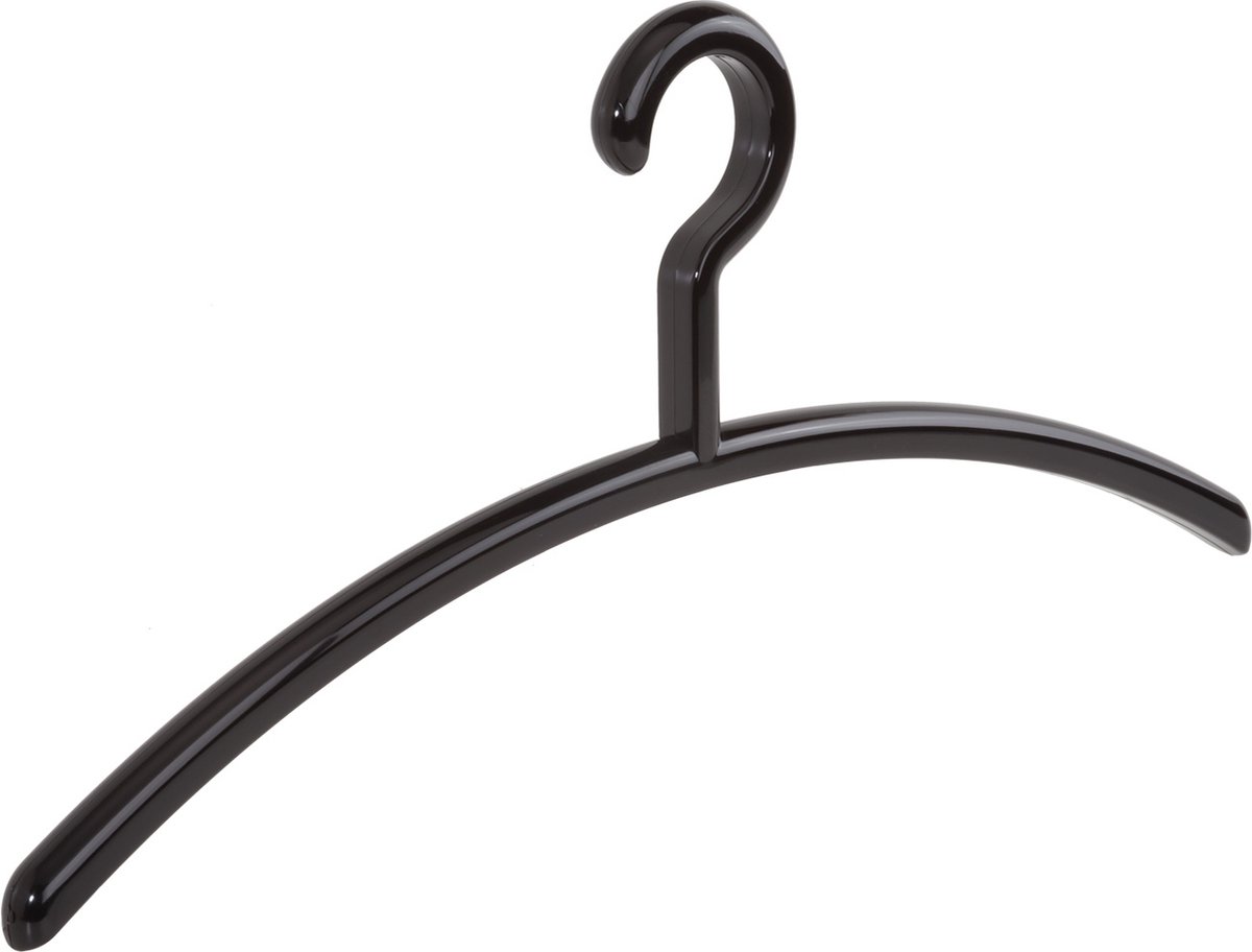 De Kledinghanger Gigant - Garderobehanger - Jassenhanger - Volwassenen - 6350 - 8 Stuks - Elegance - Kunststof - Zwart - 45 cm - Kledinghanger - Kleerhanger (6350_00/8)