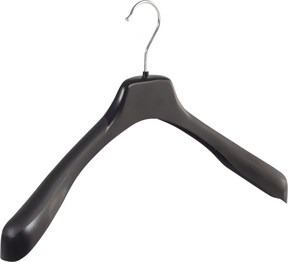 De Kledinghanger Gigant - Mantelhanger - Kostuumhanger - Jassenhanger - Volwassenen - EU41 - 30 Stuks - Kunststof - Zwart - Schouderverbreding 4 cm - 41 cm - Kledinghanger - Kleerhanger - EU-Serie (EU41_00/30)
